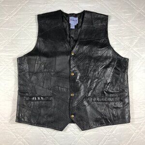 Direct Source Inc. Black Leather Vest‎ XL